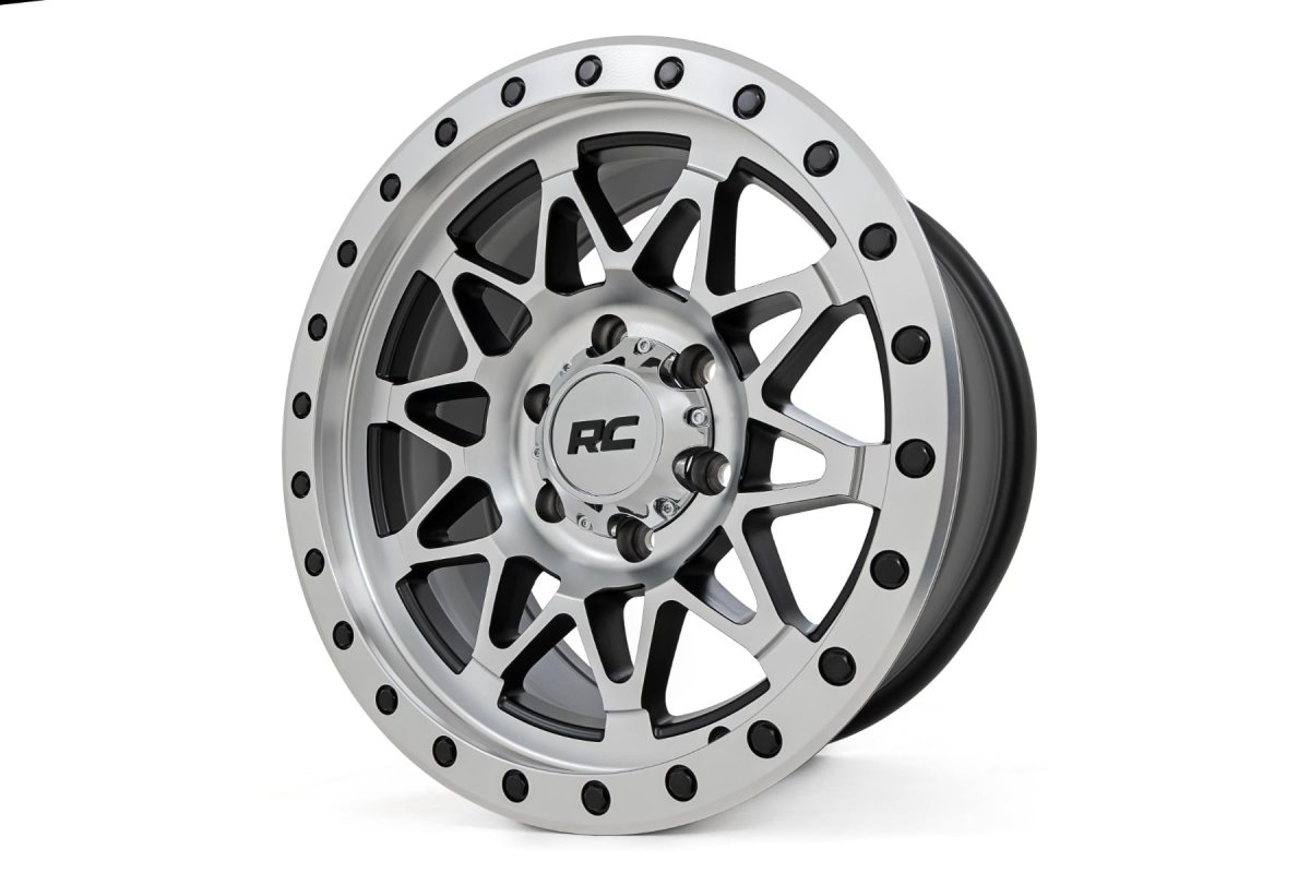 Jeep Cherokee SJ Wheel - Rough Country - 78 Series | Simulated Beadlock | Full Machine | 17x8.5 - Bronze Finish with Black Lip - 4WD - '74-'83